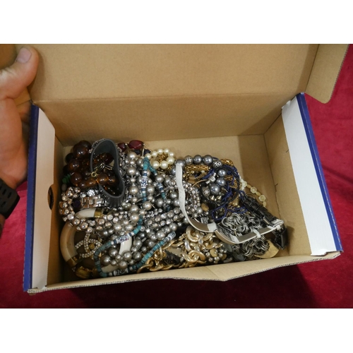 87 - BOX OF COSTUME JEWELLERY