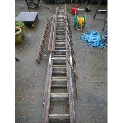 84 - SELECTION OF WOODEN LADDERS