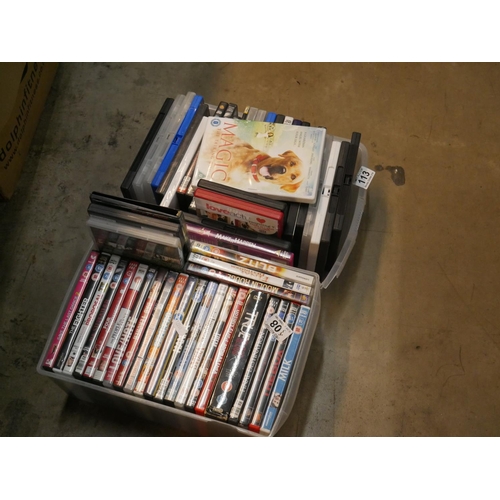 113 - BOX OF DVDS