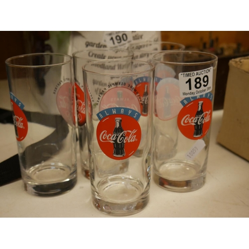 189 - 5 COCA COLA GLASSES