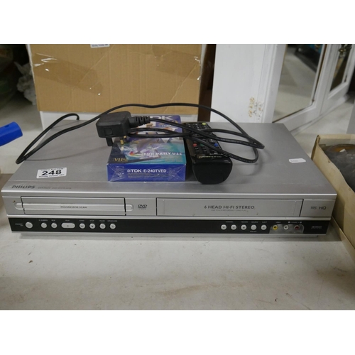 248 - PHILIPS DVD PLAYER & REMOTE