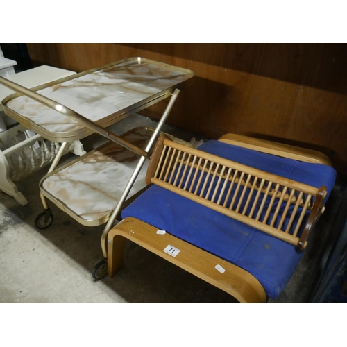 71 - STOOL PLUS TROLLEY ETC