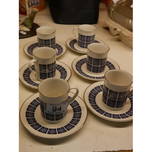 94 - ROYAL DOULTON COFFEE CANS & SAUCERS