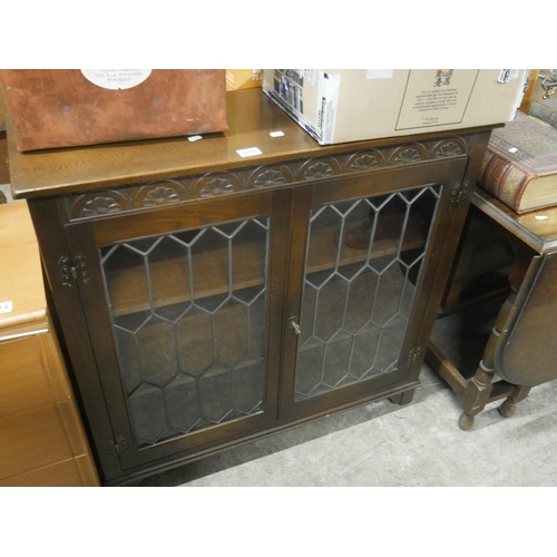 938 - OAK DISPLAY CABINET