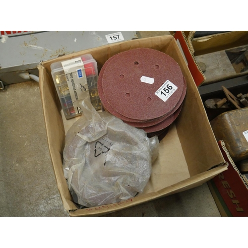 156 - BOX OF SANDING DISCS ETC