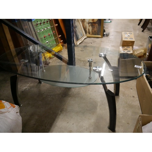 282 - GLASS TOP COFFEE TABLE