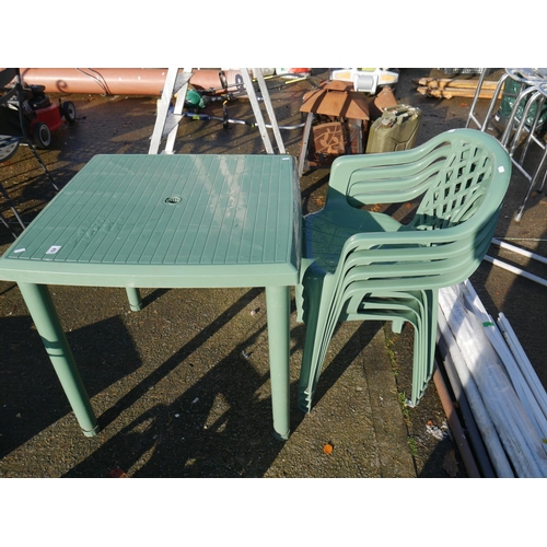 49 - PLASTIC TABLE & 4 CHAIRS