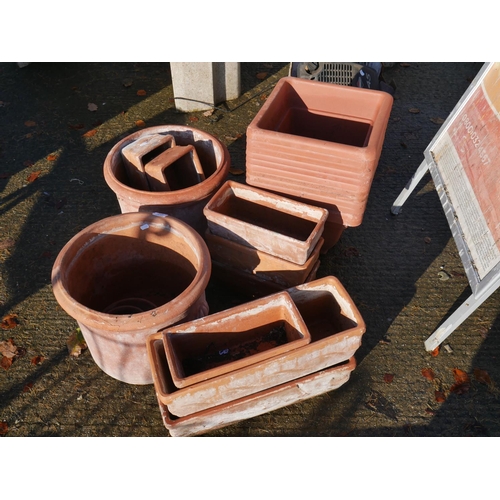 58 - LOT OF PLANTERS (SOME TERRACOTTA)