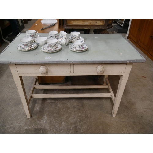 798 - OLD KITCHEN WORK TABLE