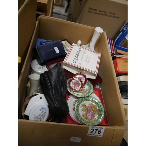 276 - BOX OF MIXED CERAMICS