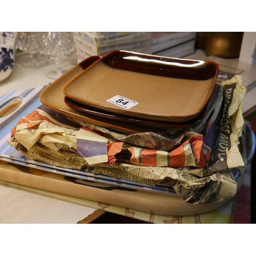 84 - LOT OF PLATES & TRAYS