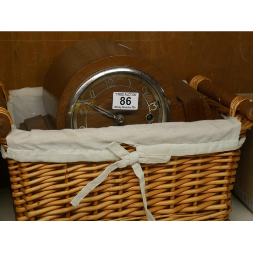 86 - BASKET & MANTLE CLOCK