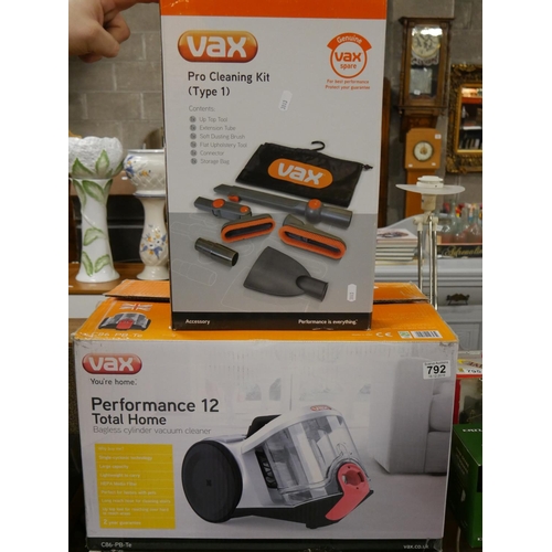 792 - VAX VACUUM CLEANER & ATTACHMENTS