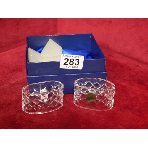 283 - PAIR OF WATERFORD CRYSTAL NAPKIN RINGS