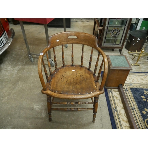 354 - OAK TUB CHAIR