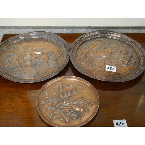 427 - 3 COPPER PLAQUES