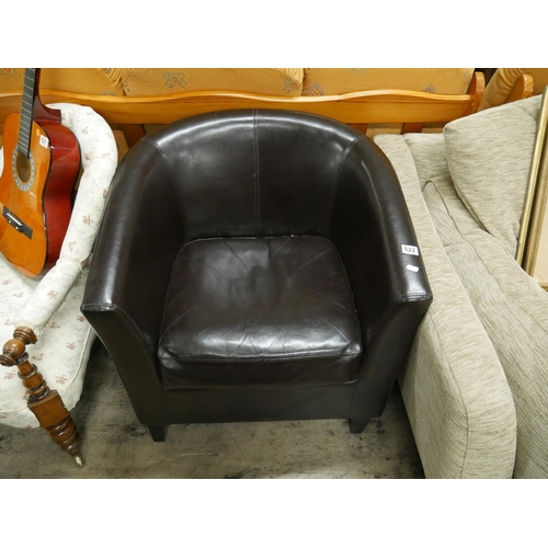 522 - LEATHER TUB CHAIR