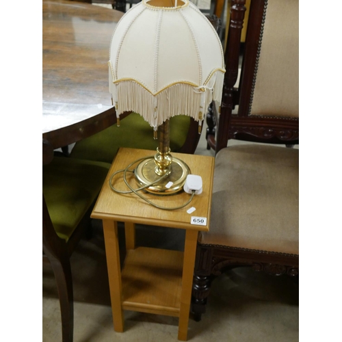 650 - LAMP TABLE & LAMP