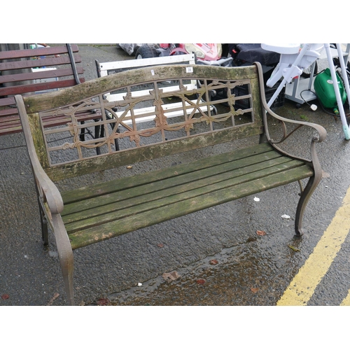 39 - GARDEN BENCH WITH METAL BACK