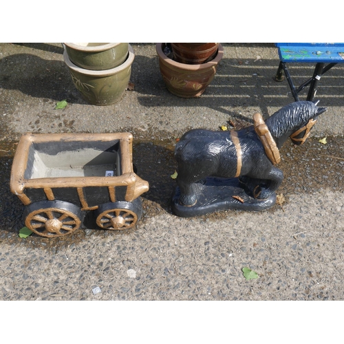 60 - HORSE & CART PLANTER