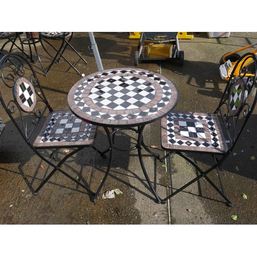 73 - MOSAIC TABLE & 2 CHAIRS