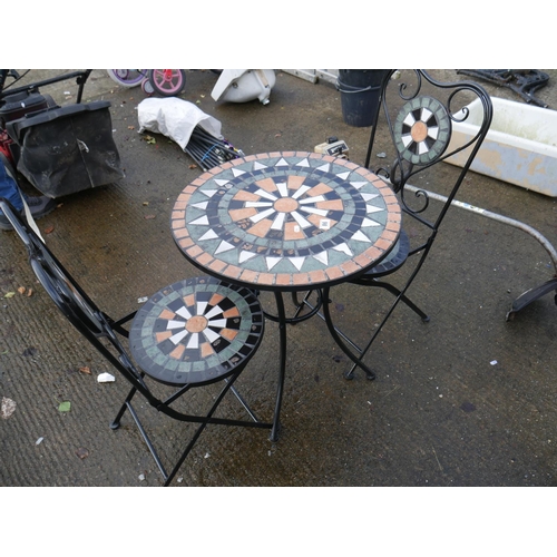 86 - MOSAIC TABLE & 2 CHAIRS