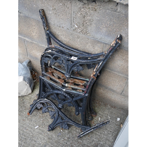 103 - 2 PAIRS OF SEAT ENDS (ONE DAMAGED)