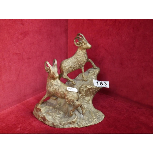 163 - BRASS GOATS ORNAMENT