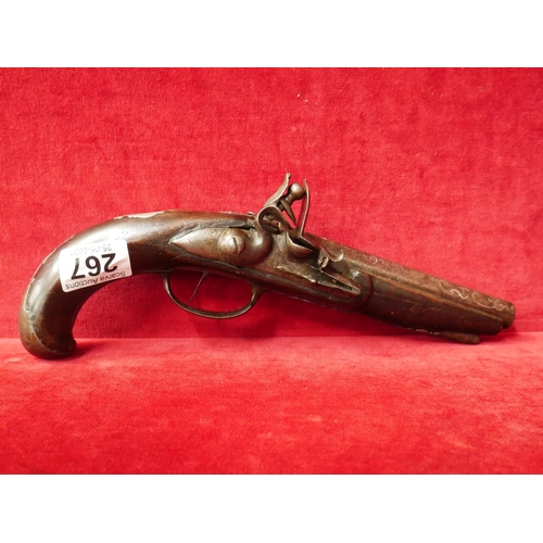 267 - FLINT LOCK PISTOL ANDRE SILVER