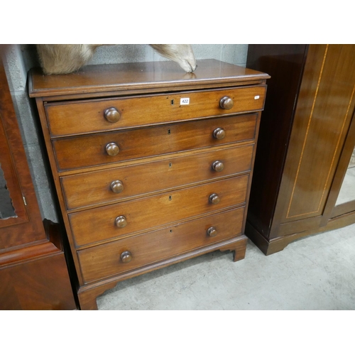 422 - EARLY GEORGIAN 2 OVER 4 CHEST OF DRAWERS 43