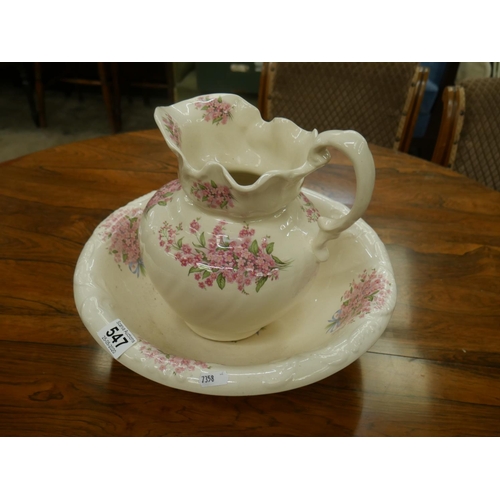 547 - LARGE JUG & BOWL