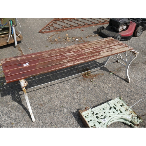 17 - GARDEN BENCH WITH CAST IRON ENDS