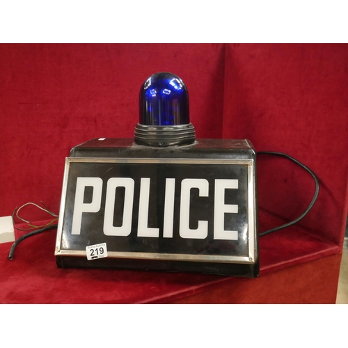 219 - ORIGINAL POLICE CAR TOP SIGN (WORKING)