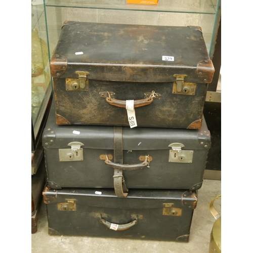 339 - 3 DECORATIVE TRAVEL TRUNKS