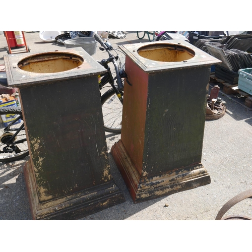 40 - 2 LARGE VICTORIAN CAST IRON PLINTHS