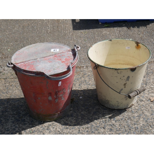 41 - FIRE BUCKET & ENAMEL BUCKET