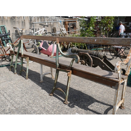 86 - UNUSUAL PAIR OF VICTORIAN GARDEN SEATS (ONE MADE UP & ONE NOT)