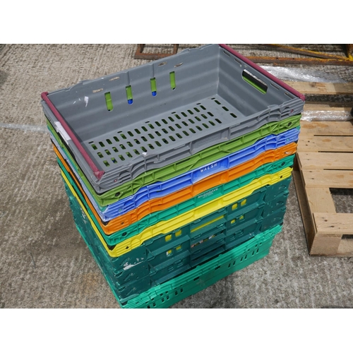 1 - LOT OF COLOURED STORAGE TRAYS