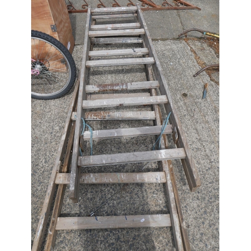 10 - 2 WOODEN TRESTLES