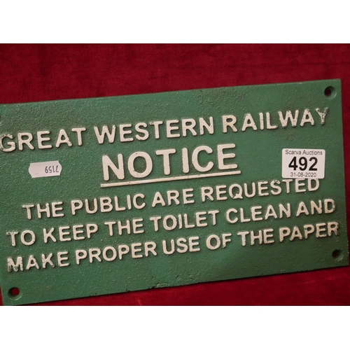 492 - RAILWAY NOTICE