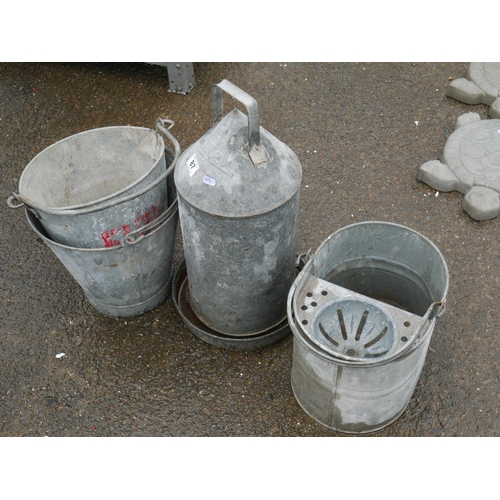 87 - GALVANIZED BUCKETS & FEEDER