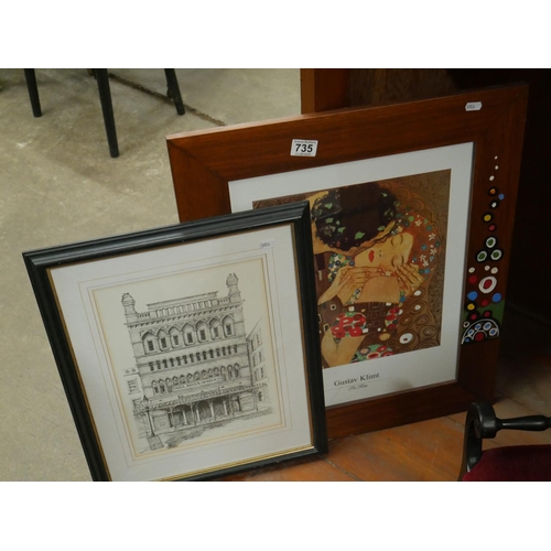 735 - 2 FRAMED PRINTS