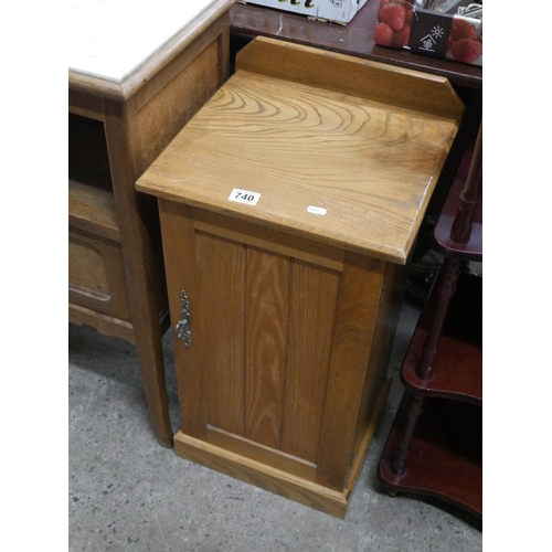 740 - OAK BEDSIDE LOCKER