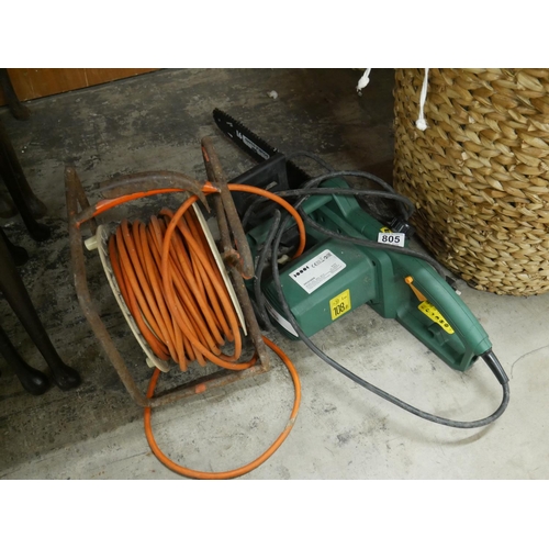 805 - EXTENSION REEL & ELECTRIC CHAINSAW