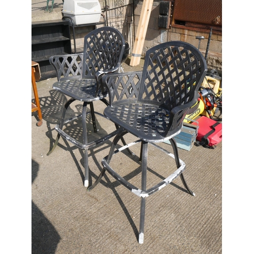 89 - PAIR OF METAL SWIVEL STOOLS