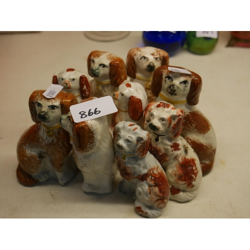 866 - LOT OF MINIATURE STAFFORDSHIRE DOGS