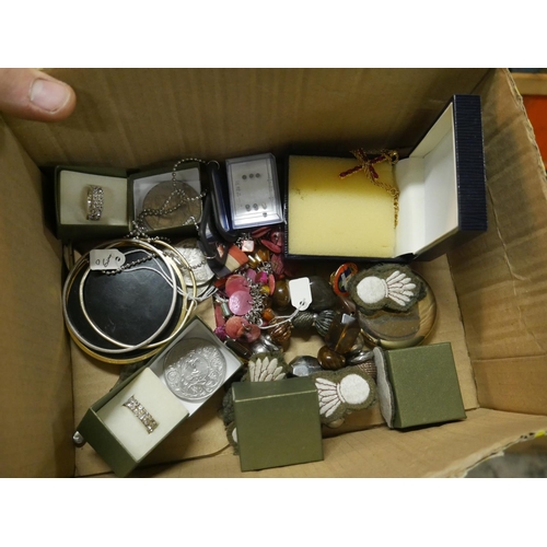 939 - BOX OF COSTUME JEWELLERY