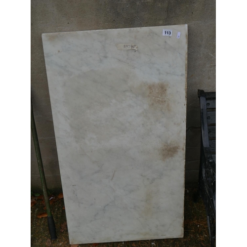 113 - SLAB OF MARBLE