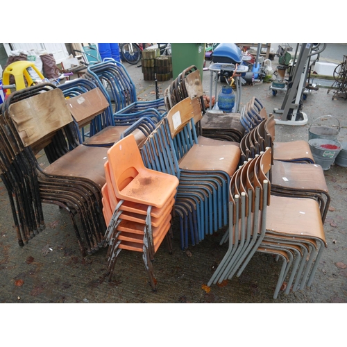 79 - LARGE LOT OF SCHOOL CHAIRS