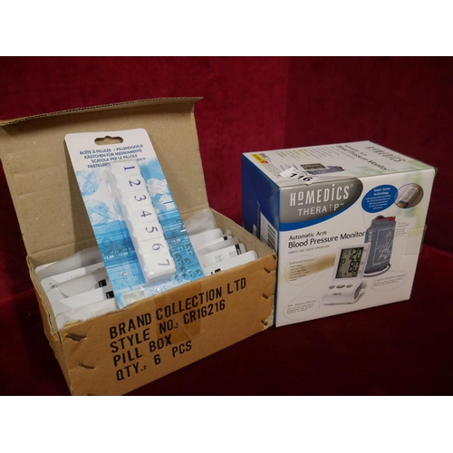 116 - BLOOD PRESSURE MONITOR & PILL BOXES
